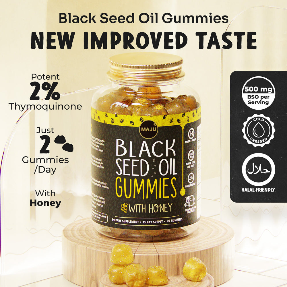 Black Seed Oil Gummies (90ct) - World's First - Maju Superfoods