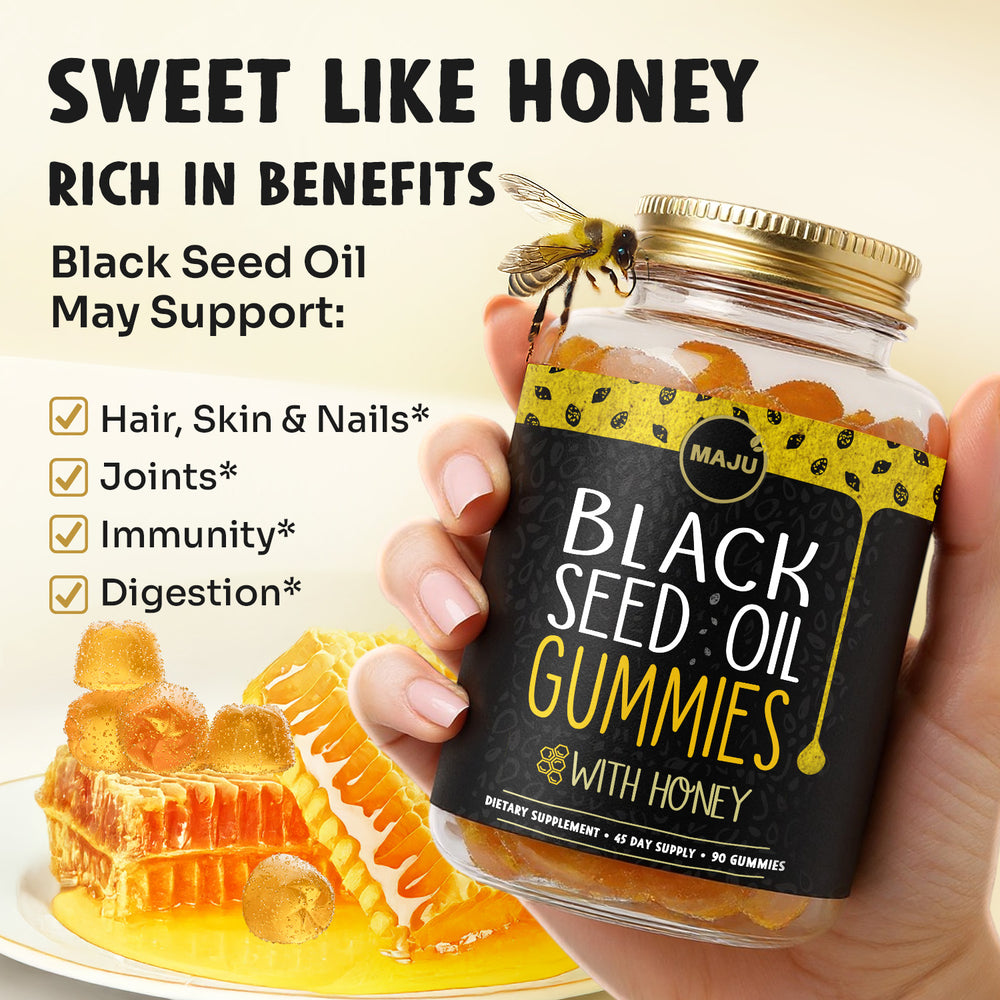 Black Seed Oil Gummies (90ct) - World's First - Maju Superfoods