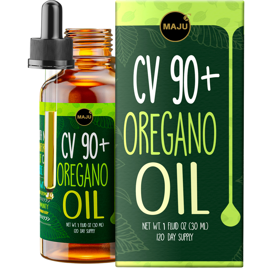 Maju high-carvacrol oregano oil 1oz dropper bottle