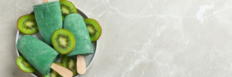 Kiwi-Lime Spirulina Popsicles