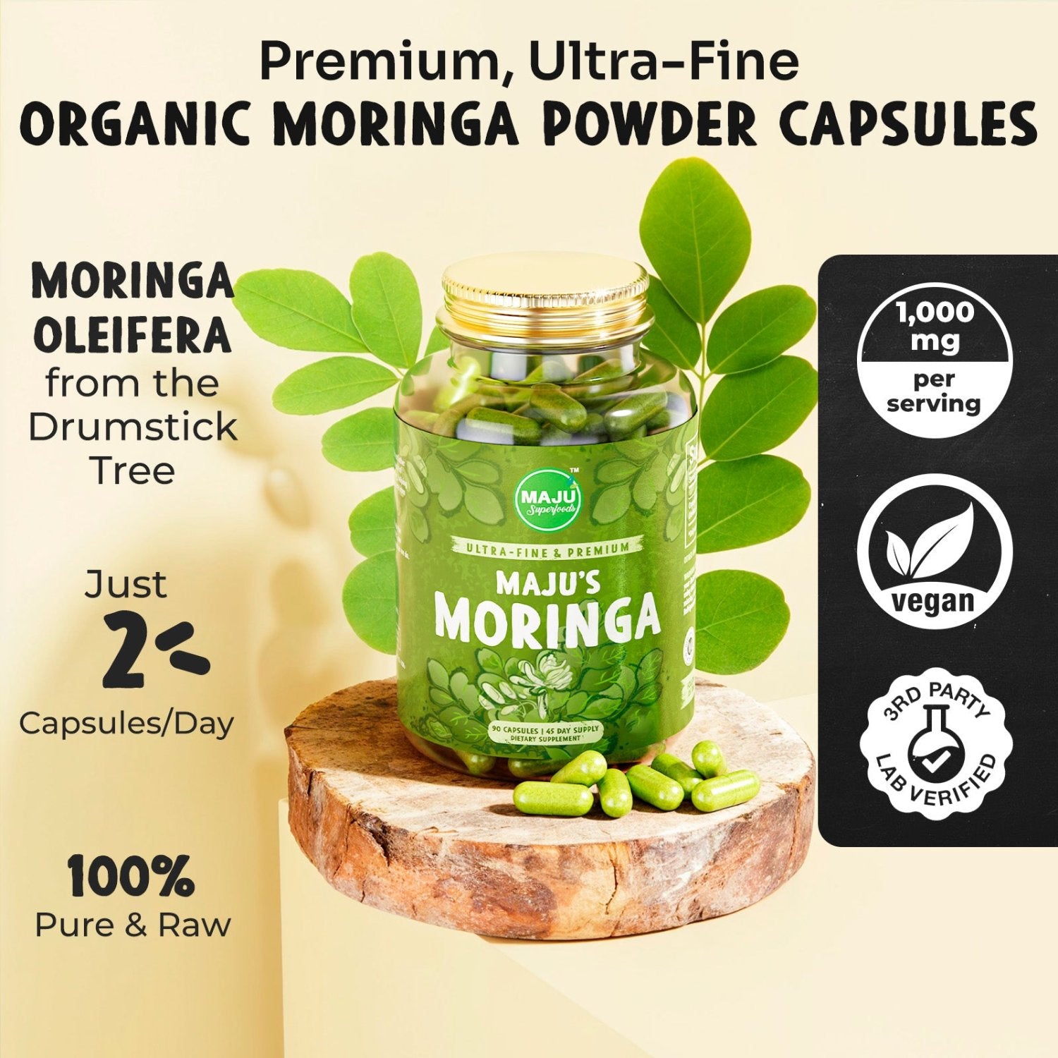 Moringa Capsules (90ct) - Image 2