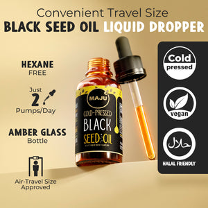Black Seed Oil Liquid Drops 2oz — MAJU Cold-Pressed, Travel Size - Thumbnail 2