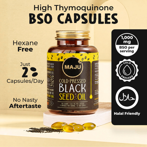 Black Seed Oil Capsules 60ct — MAJU Cold-Pressed Softgels, High Thymoquinone - Thumbnail 3