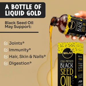 Black Seed Oil 8oz, Cold-Pressed — MAJU Nigella Sativa - Thumbnail 4