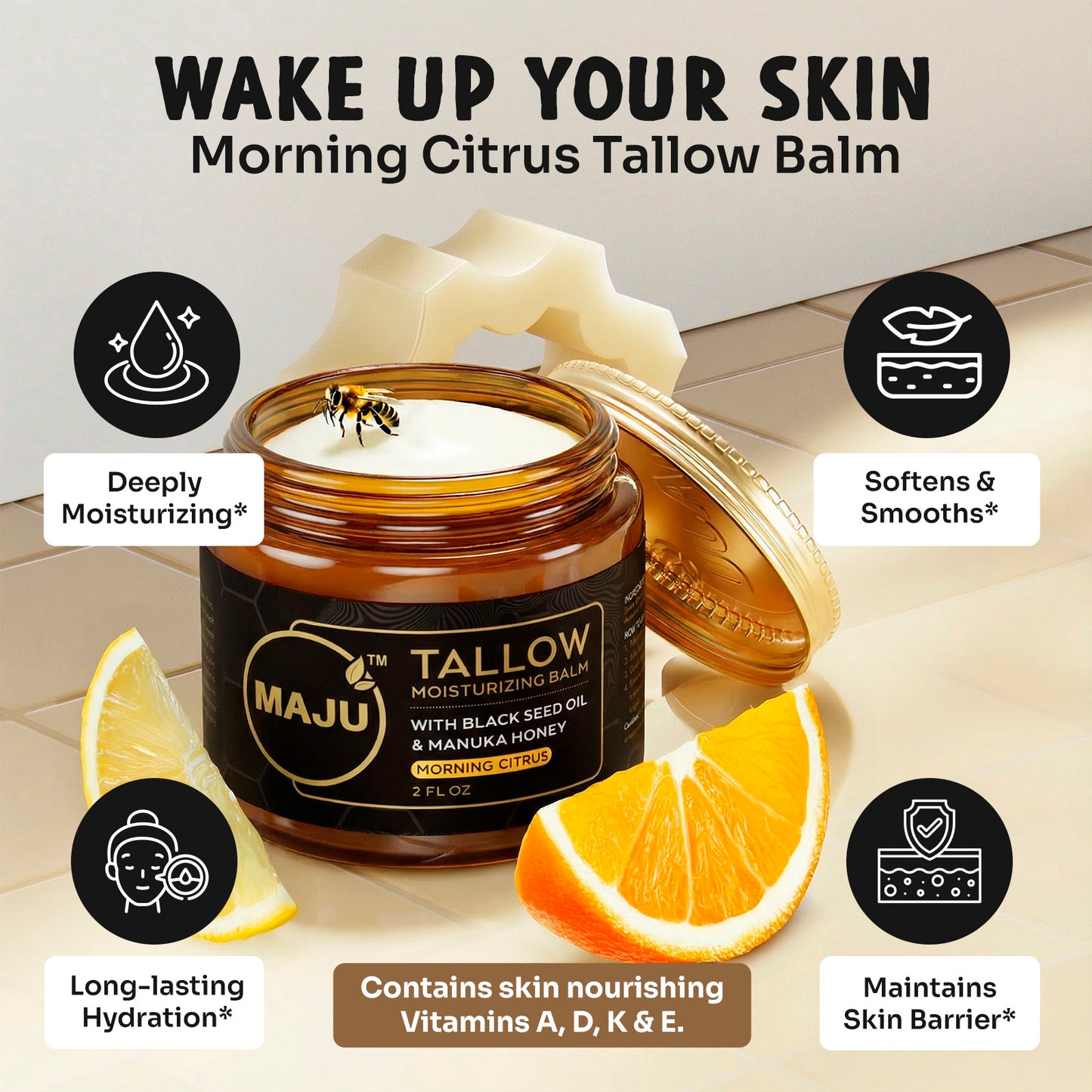 Maju's Tallow Black Seed Honey Balm - Maju Superfoods