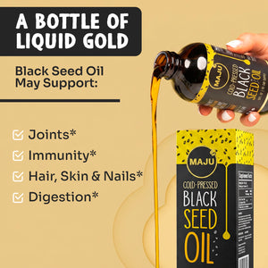 Black Seed Oil 16oz, Cold-Pressed — MAJU Nigella Sativa - Thumbnail 4