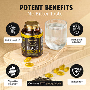 Black Seed Oil Capsules 60ct — MAJU Cold-Pressed Softgels, High Thymoquinone - Thumbnail 4