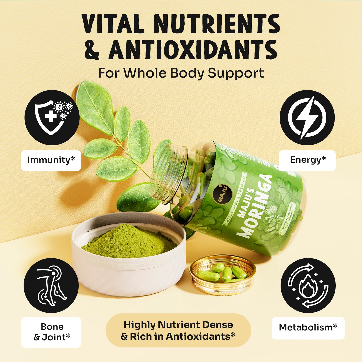 Moringa Capsules (90ct) - Maju Superfoods