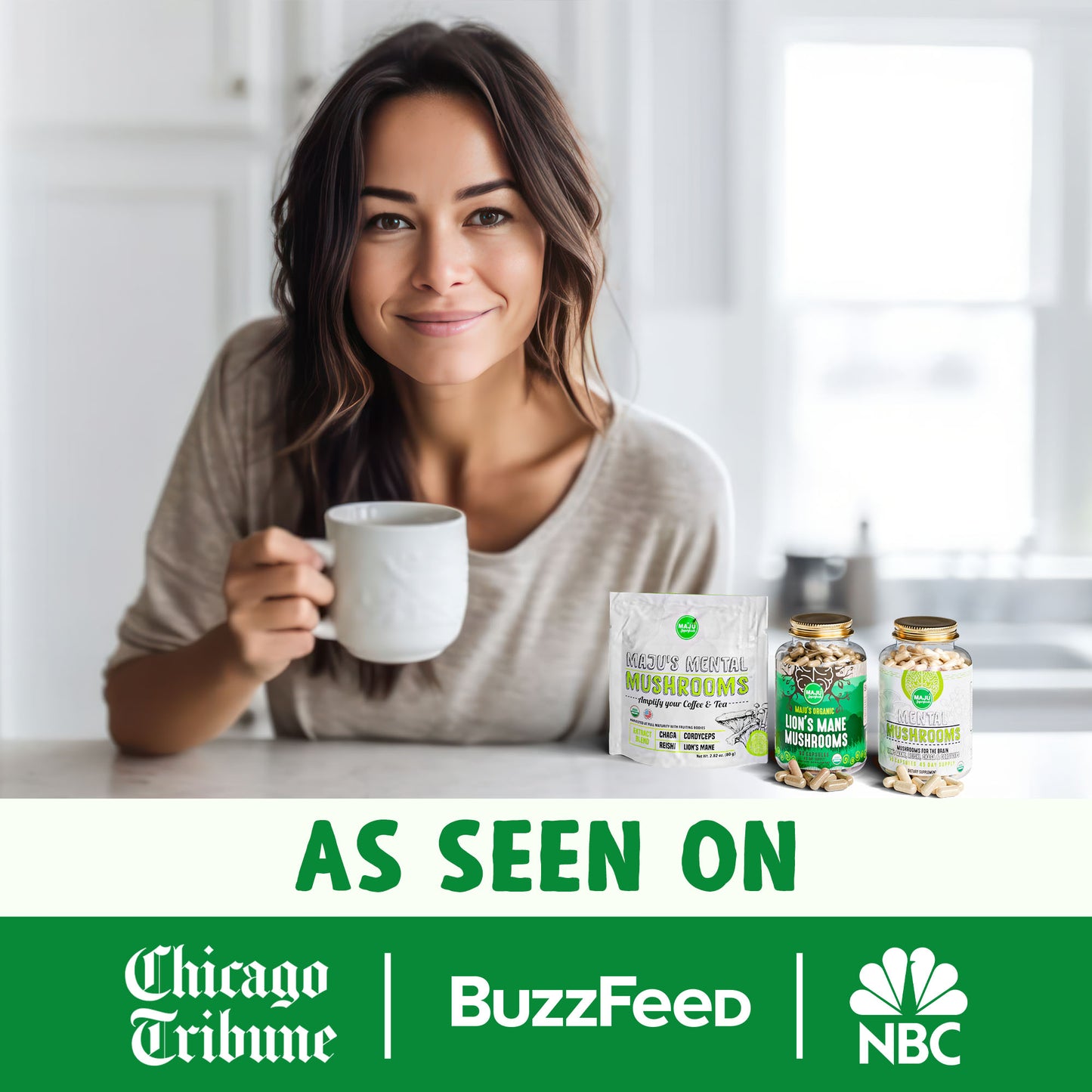 Lion's Mane Capsules (90ct) - Maju Superfoods