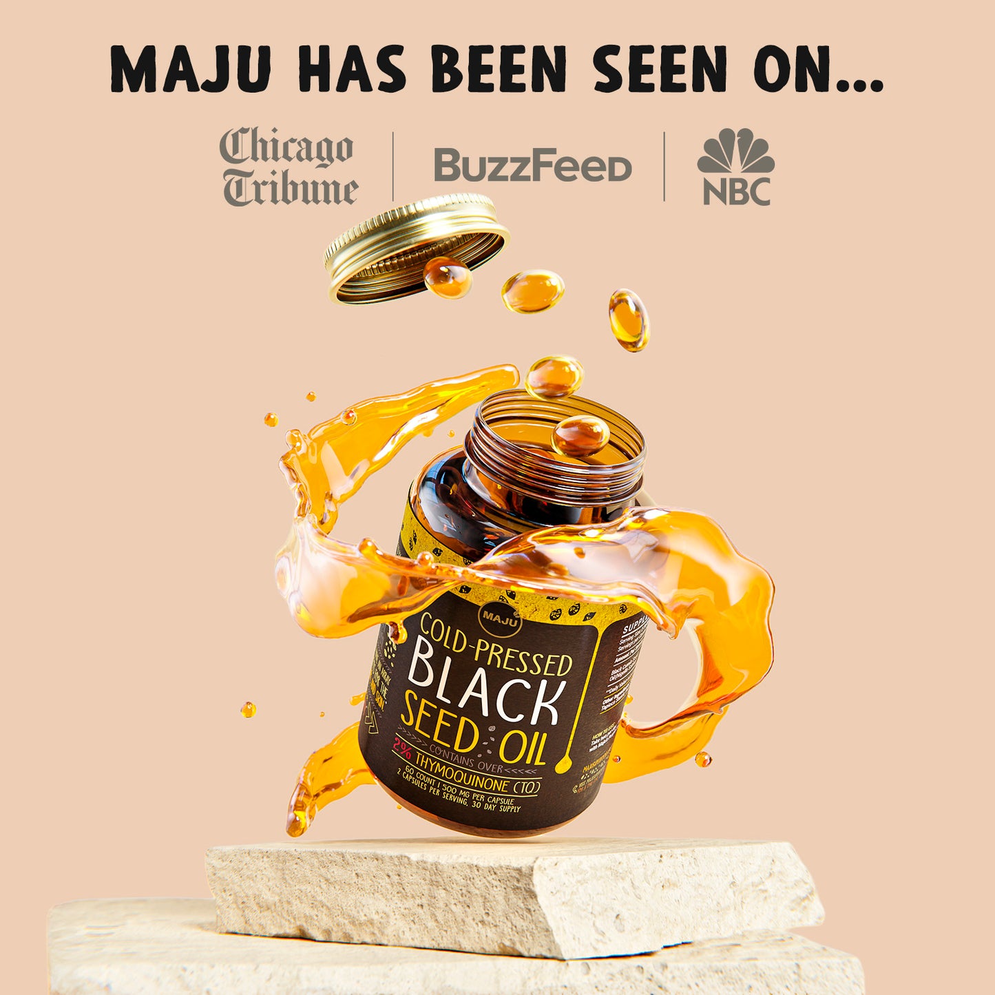 Black Seed Oil Capsules (60ct) 20.00% Off Auto renew - Maju Superfoods