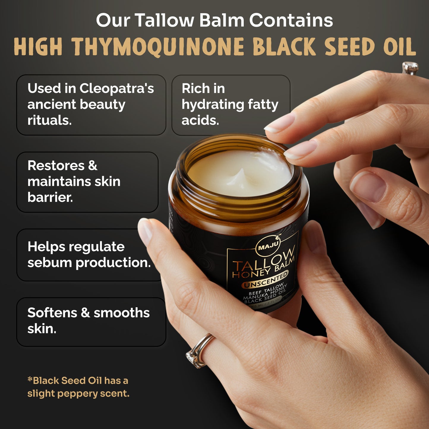 Tallow Black Seed Manuka Honey Balm, Unscented