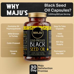 Black Seed Oil Capsules 120ct — MAJU Cold-Pressed Softgels, High Thymoquinone - Thumbnail 6
