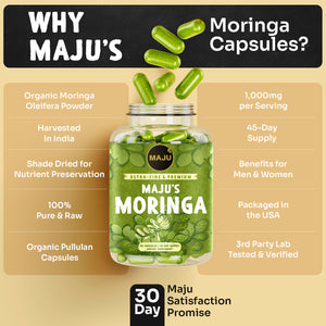 Organic Moringa Capsules 90ct — MAJU Oleifera Leaf - Thumbnail 6