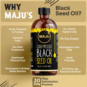 Black Seed Oil 16oz, Cold-Pressed — MAJU Nigella Sativa - Thumbnail 6