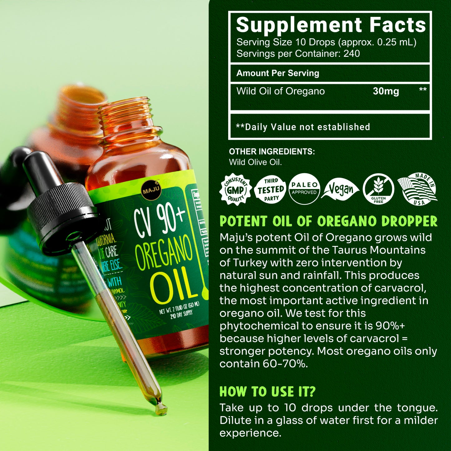 CV90 Oil of Oregano (2oz) - Maju Superfoods