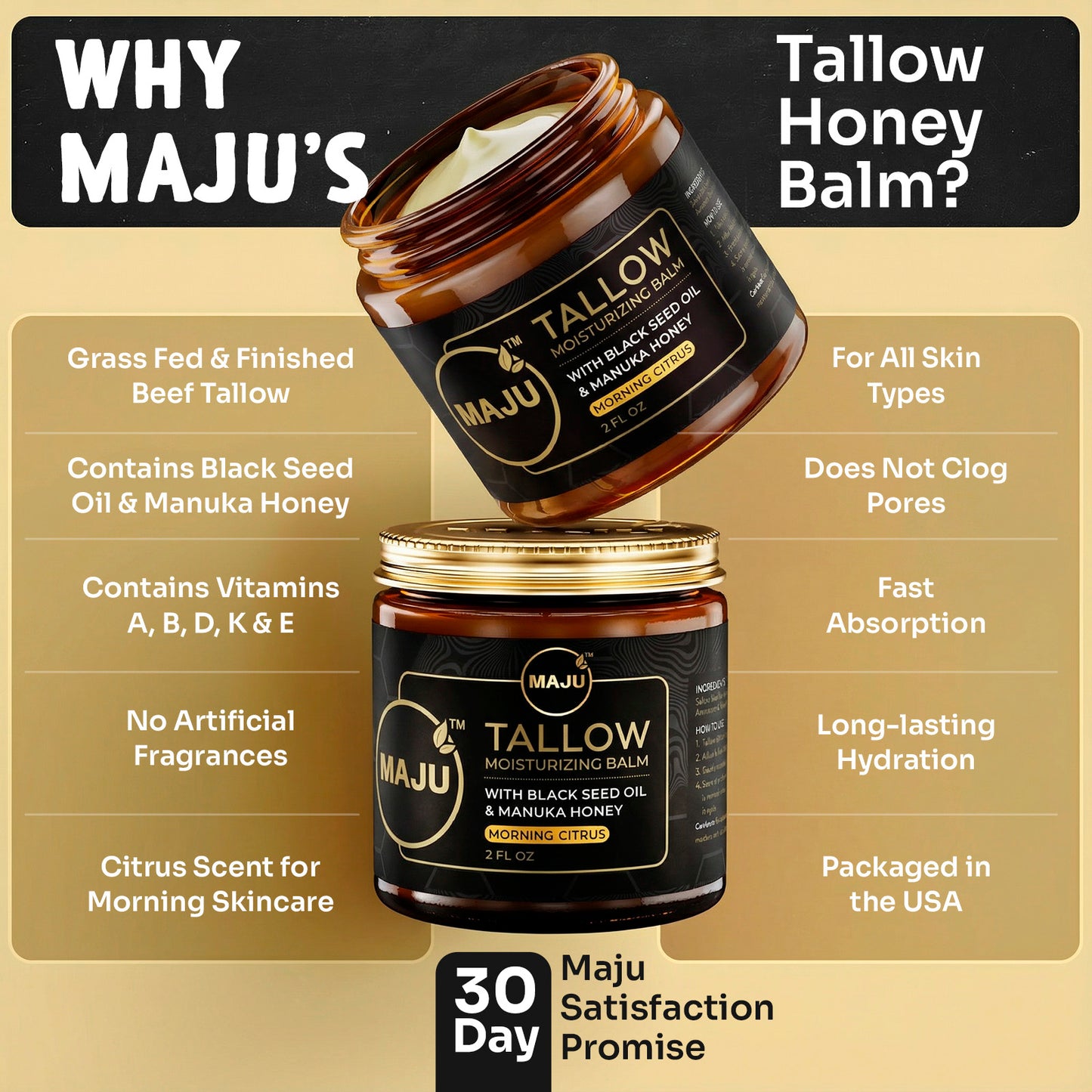 Maju's Tallow Black Seed Honey Balm - Maju Superfoods
