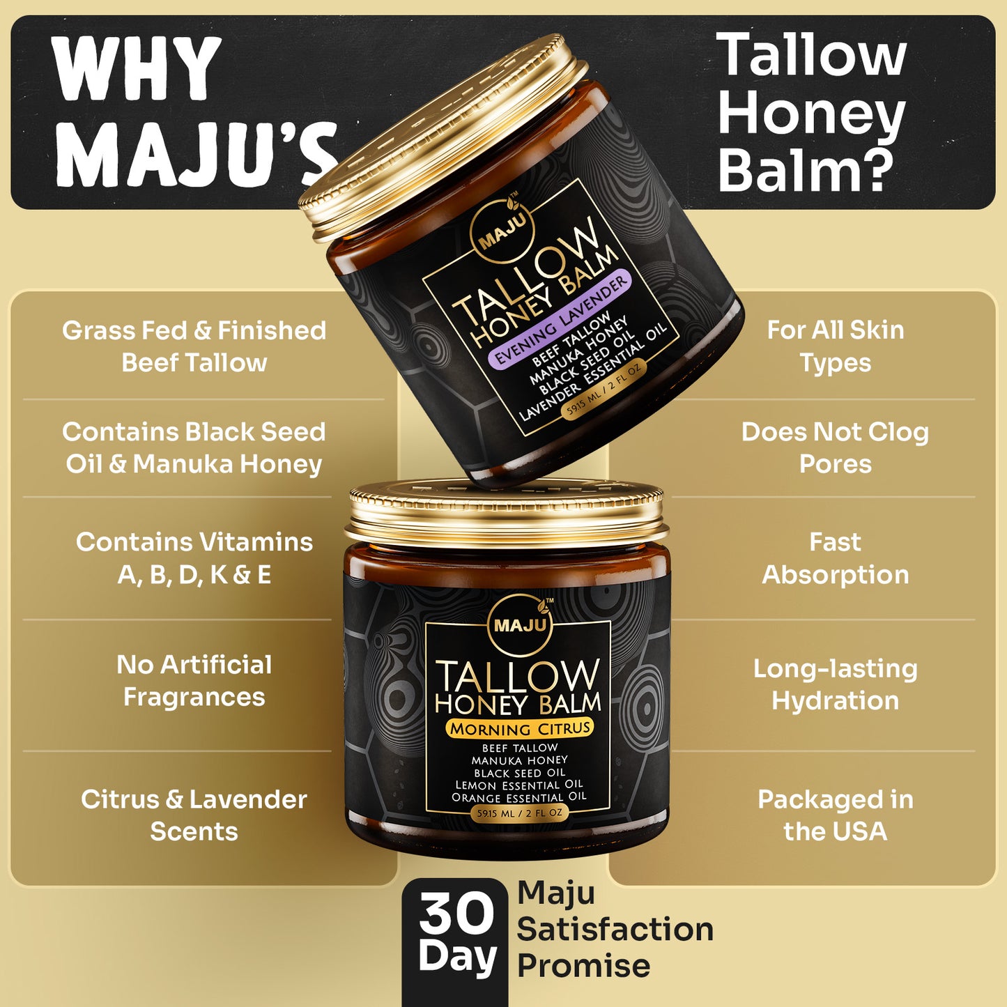 Maju's Tallow Black Seed Honey Balm - Maju Superfoods