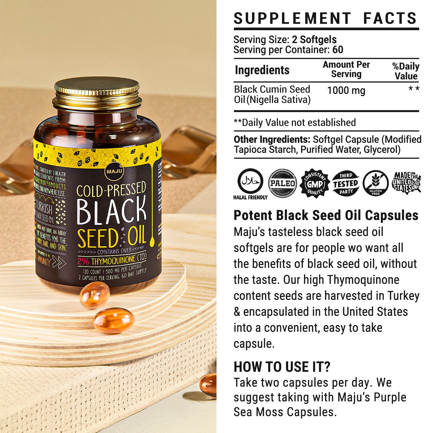Black Seed Oil Capsules (120ct) - Image 7