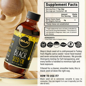 Black Seed Oil 8oz, Cold-Pressed — MAJU Nigella Sativa - Thumbnail 7