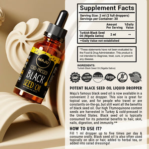 Black Seed Oil Liquid Drops 2oz — MAJU Cold-Pressed, Travel Size - Thumbnail 6