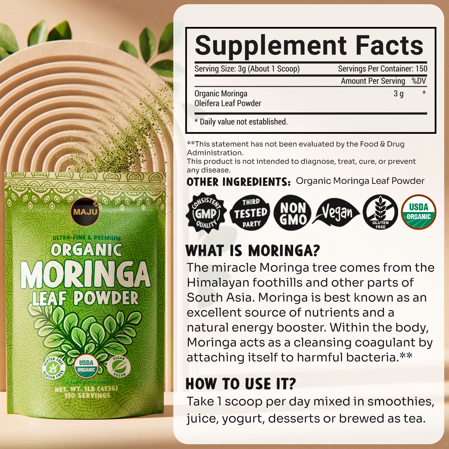 Organic Moringa Powder (1 lb) - Image 7
