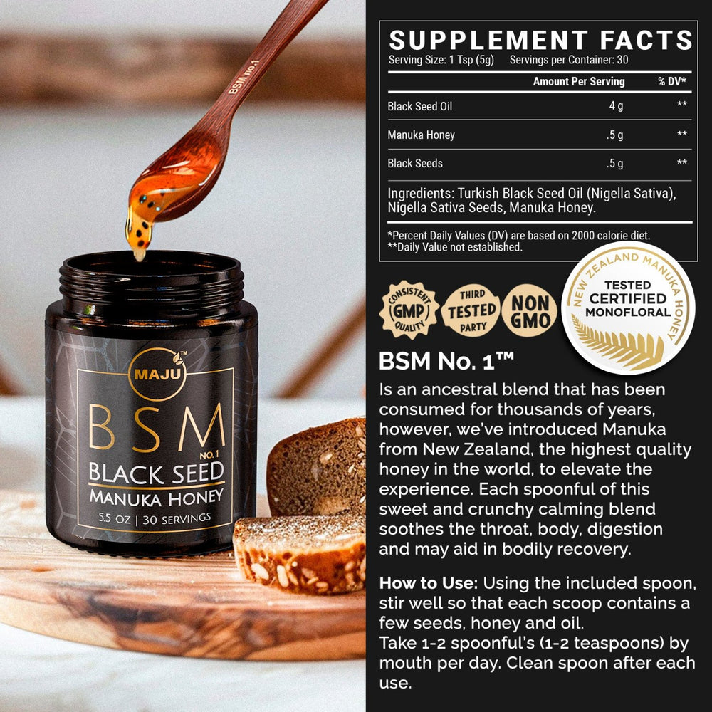 BSM No. 1™ (5.5oz) - 3-in-1 Black Seed, Manuka Honey