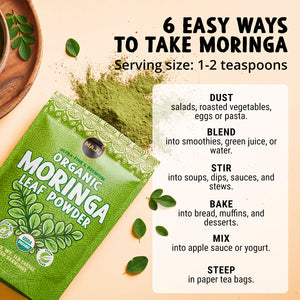 Organic Moringa Powder 1lb — MAJU Oleifera Leaf, Shade-Dried - Thumbnail 8