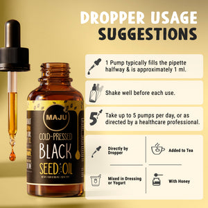 Black Seed Oil Liquid Drops 2oz — MAJU Cold-Pressed, Travel Size - Thumbnail 7