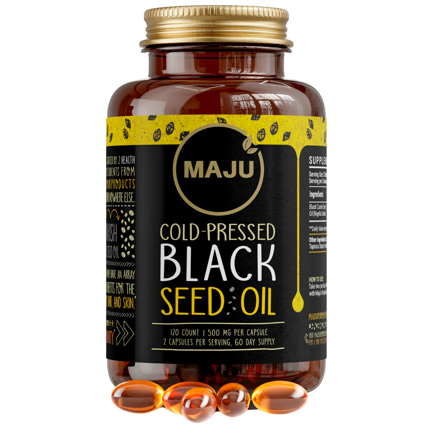 Maju black seed oil capsules 120ct bottle
