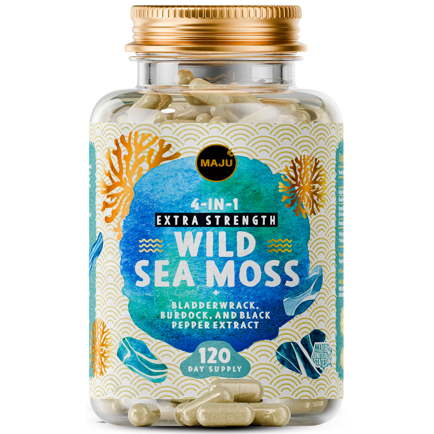 Wild Sea Moss Capsules (120ct) 20.00% Off Auto renew - Maju Superfoods