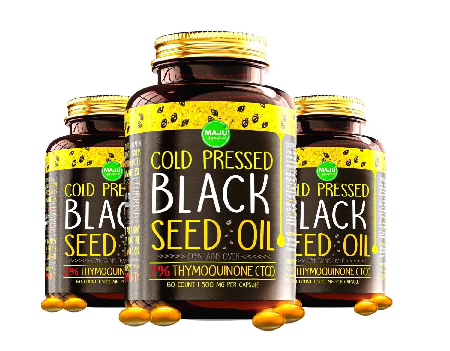 Black Seed Oil Capsules (120ct) Maju Superfoods