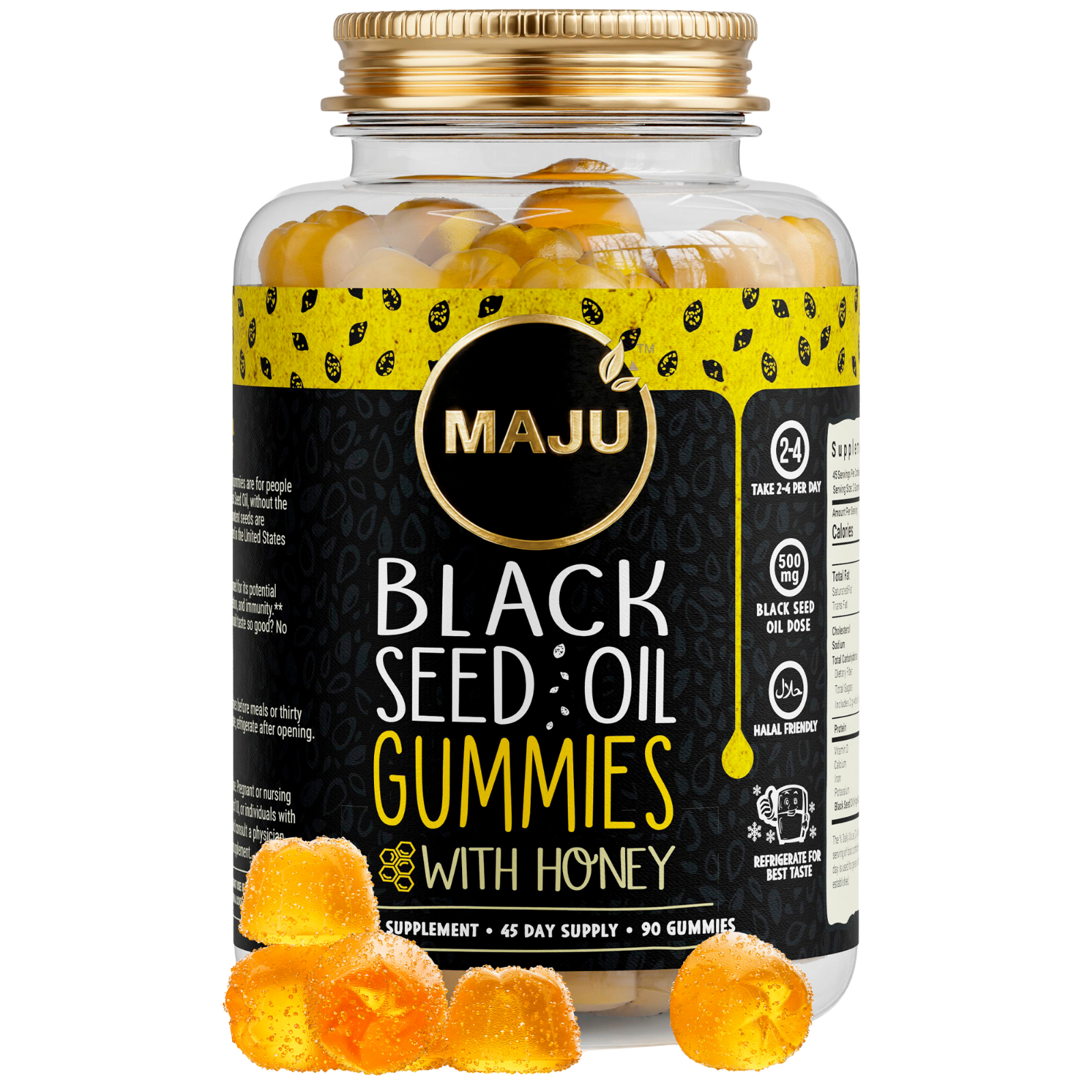 Black Seed Oil Gummies 90ct, 500mg — MAJU Chewable - Image 1