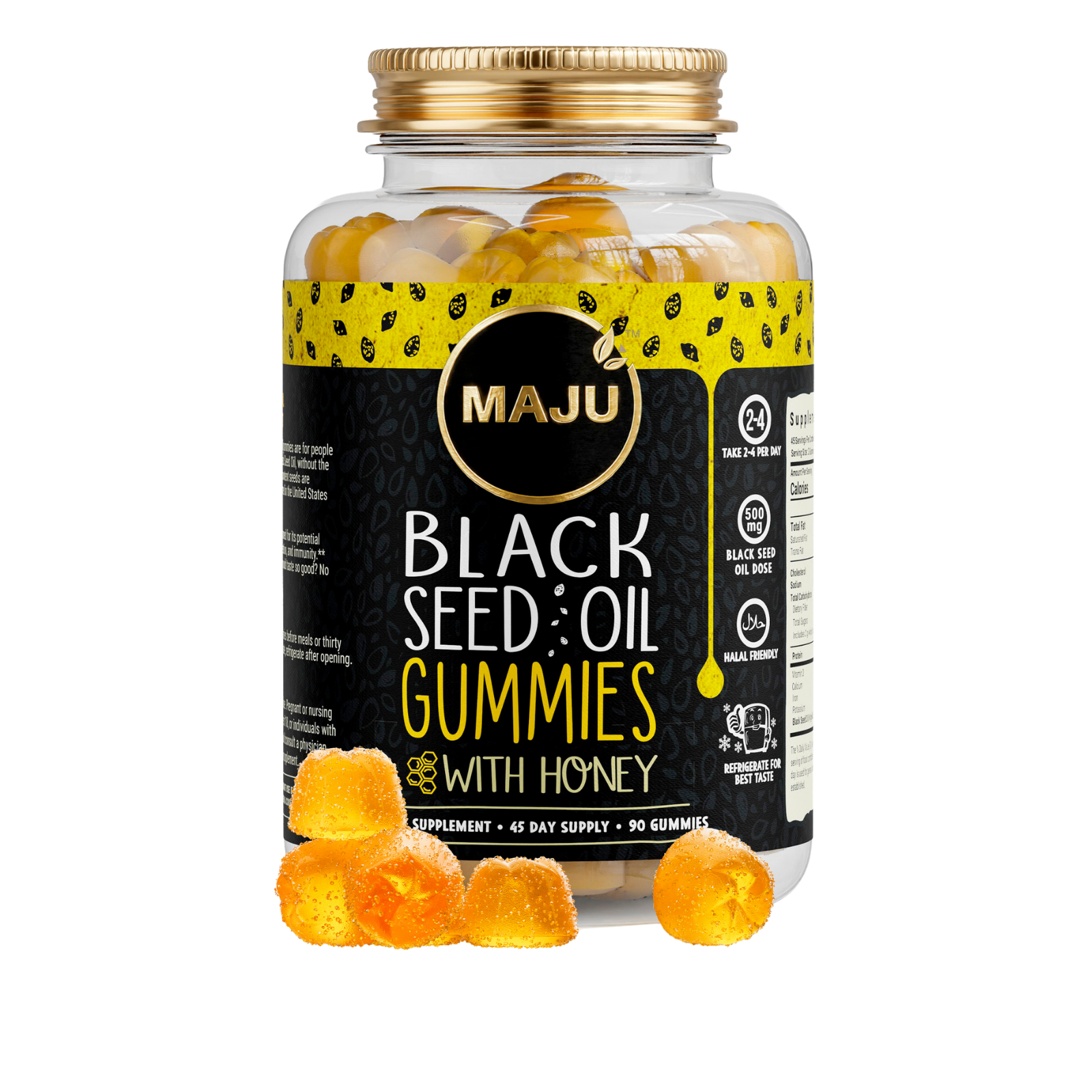 Black Seed Oil Gummies 90ct, 500mg — MAJU Chewable - Image 1