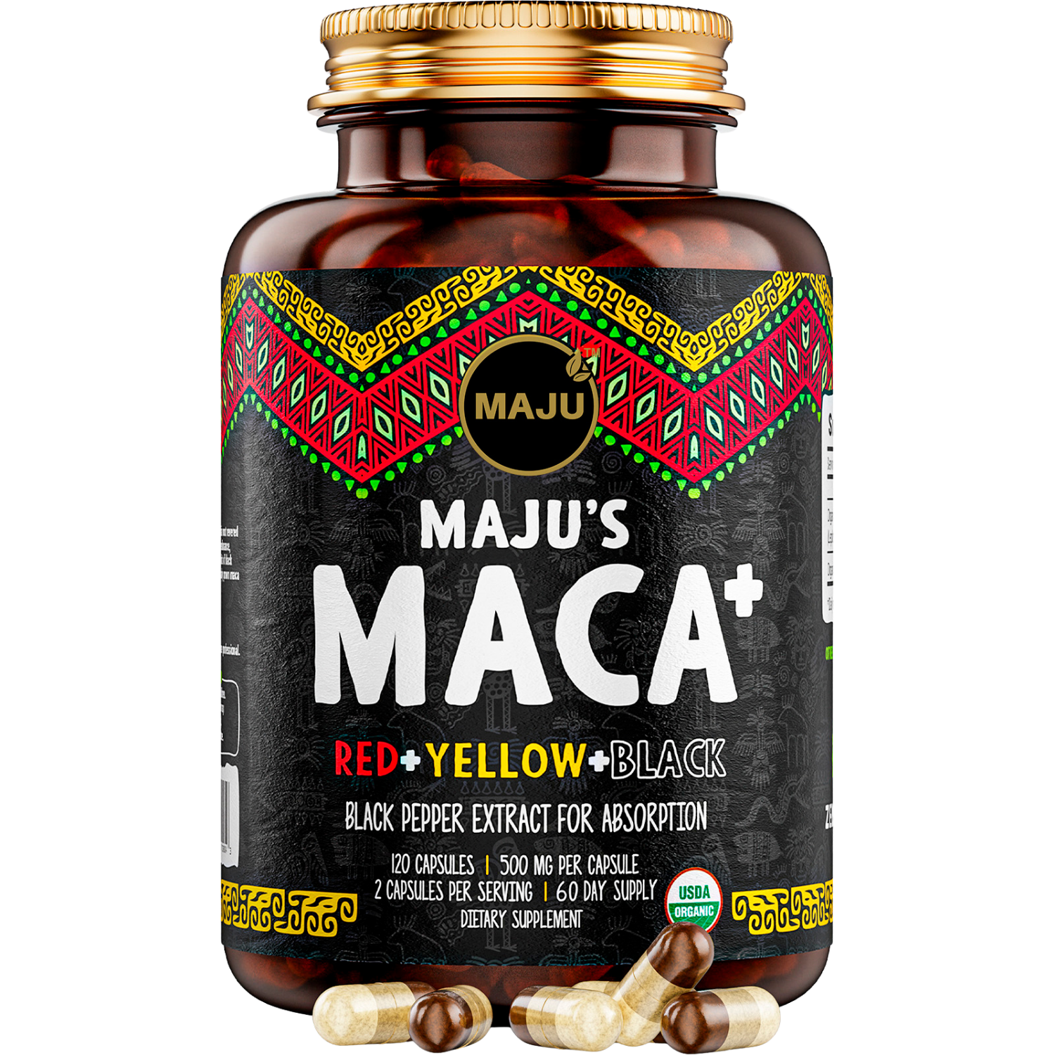 Organic Maca Plus™ Capsules (120ct) - Image 1