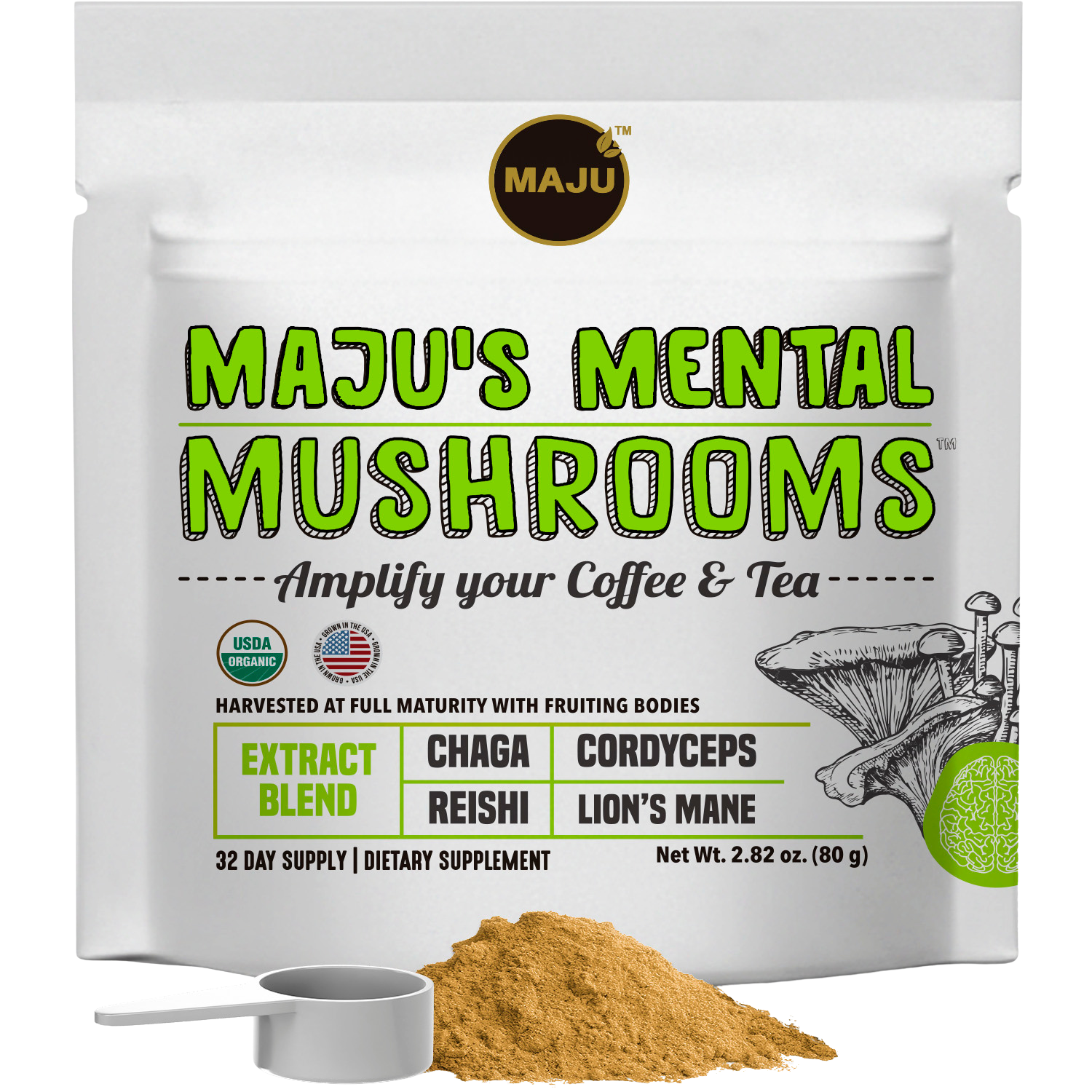 Organic Mental Mushrooms (80g) - Image 1