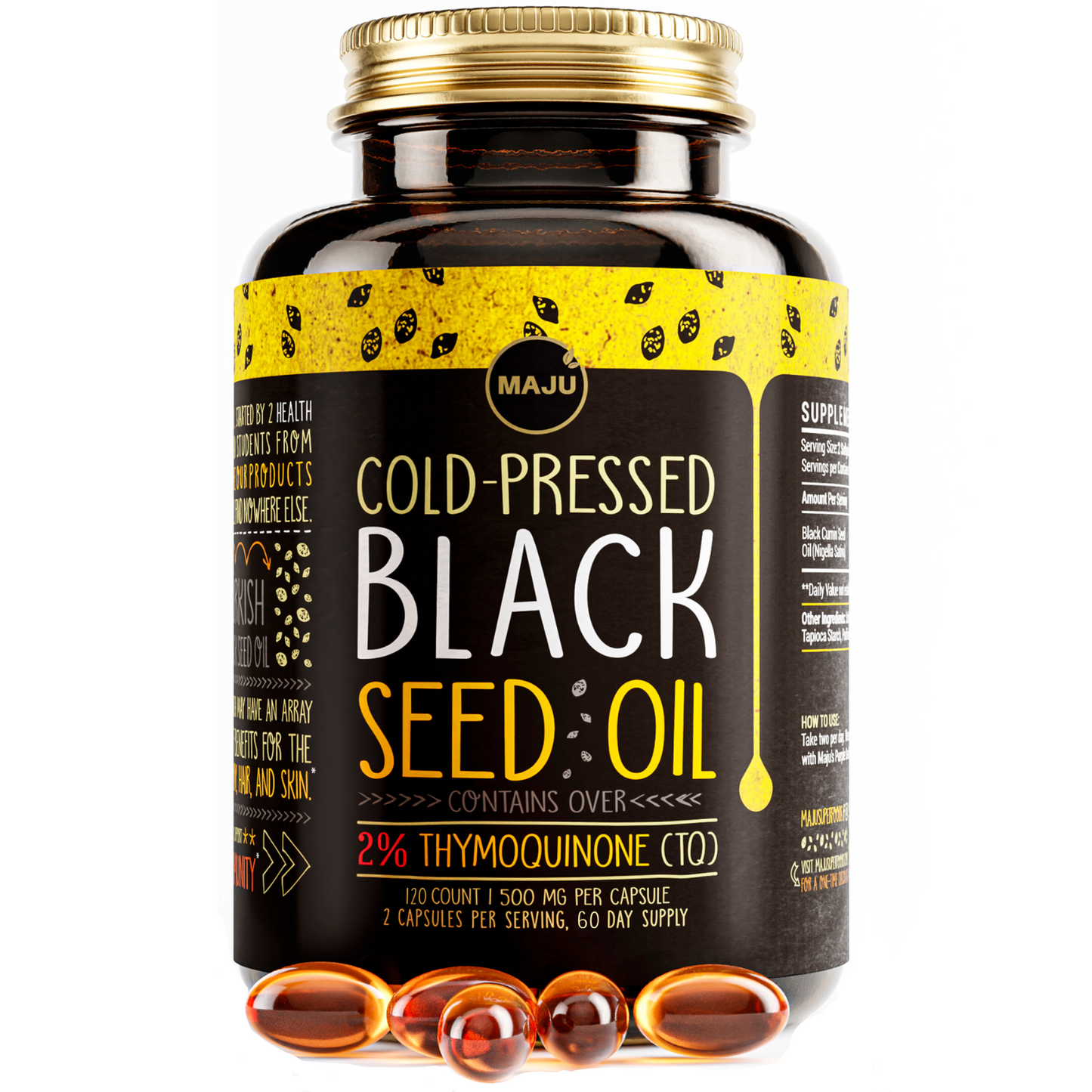 Black Seed Oil Capsules (120ct) 20.00% Off Auto renew - Maju Superfoods