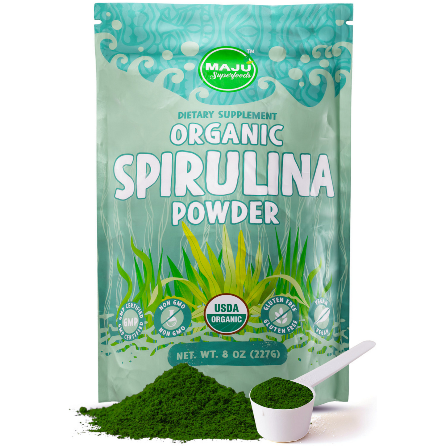 Organic Spirulina Powder (8oz) - Maju Superfoods