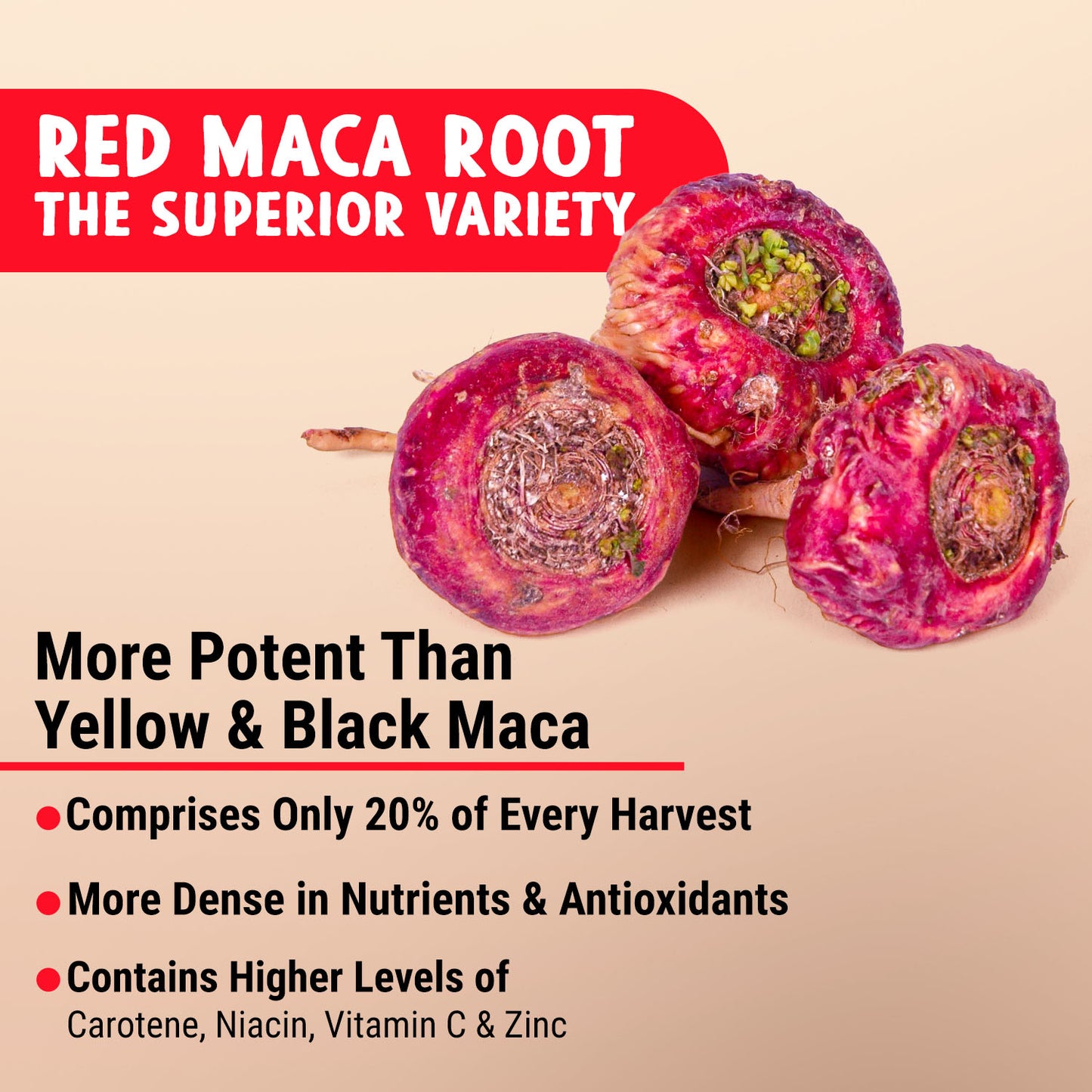 Organic Red Maca Root Capsules (120ct) - Maju Superfoods