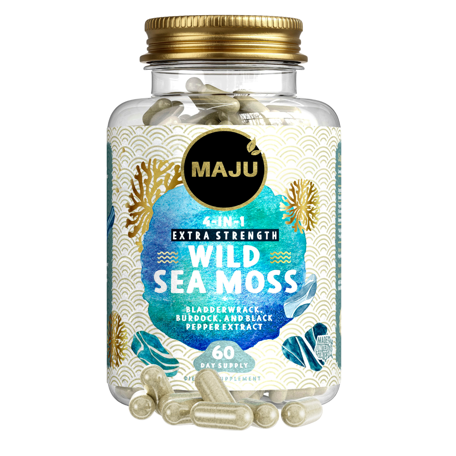 Wild Sea Moss, Raw Dried — MAJU Chondrus Crispus Whole Leaf - Image 1