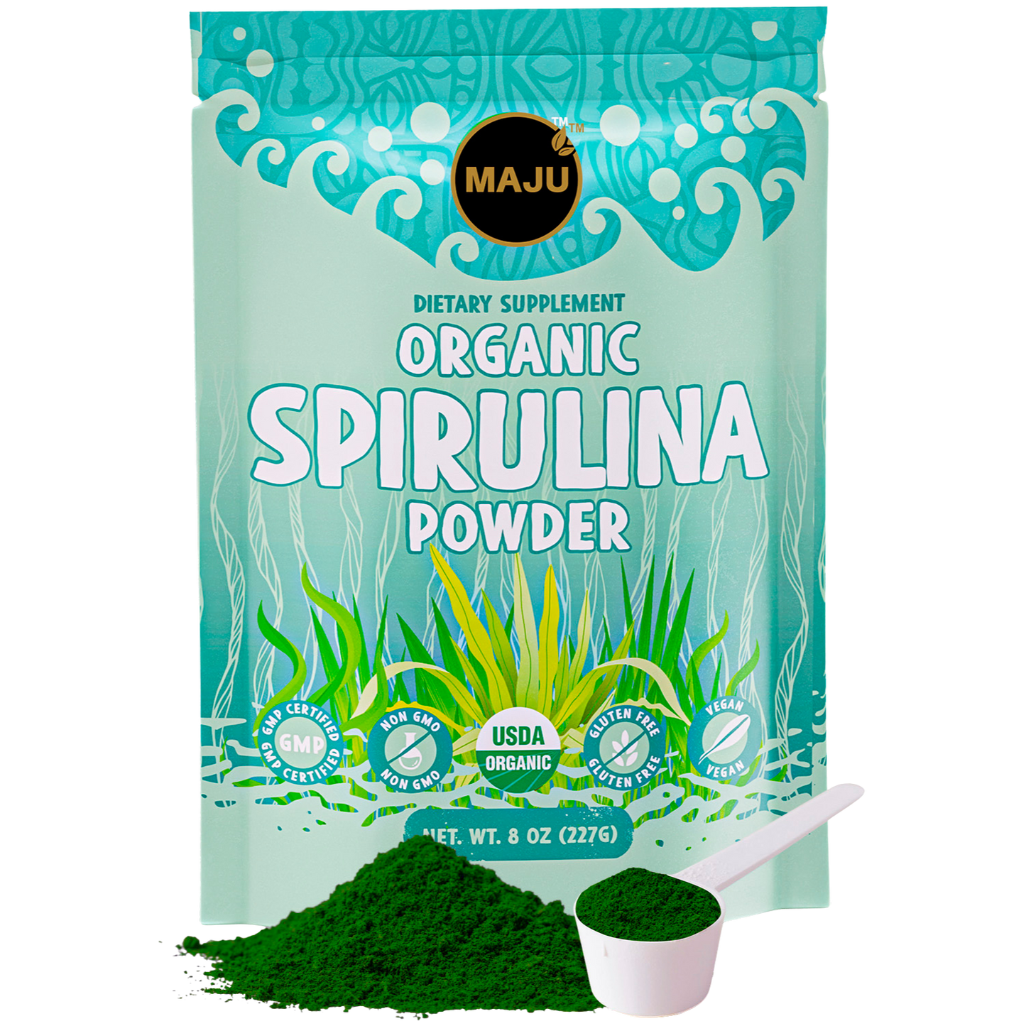 Organic Spirulina Powder (8oz) - Maju Superfoods