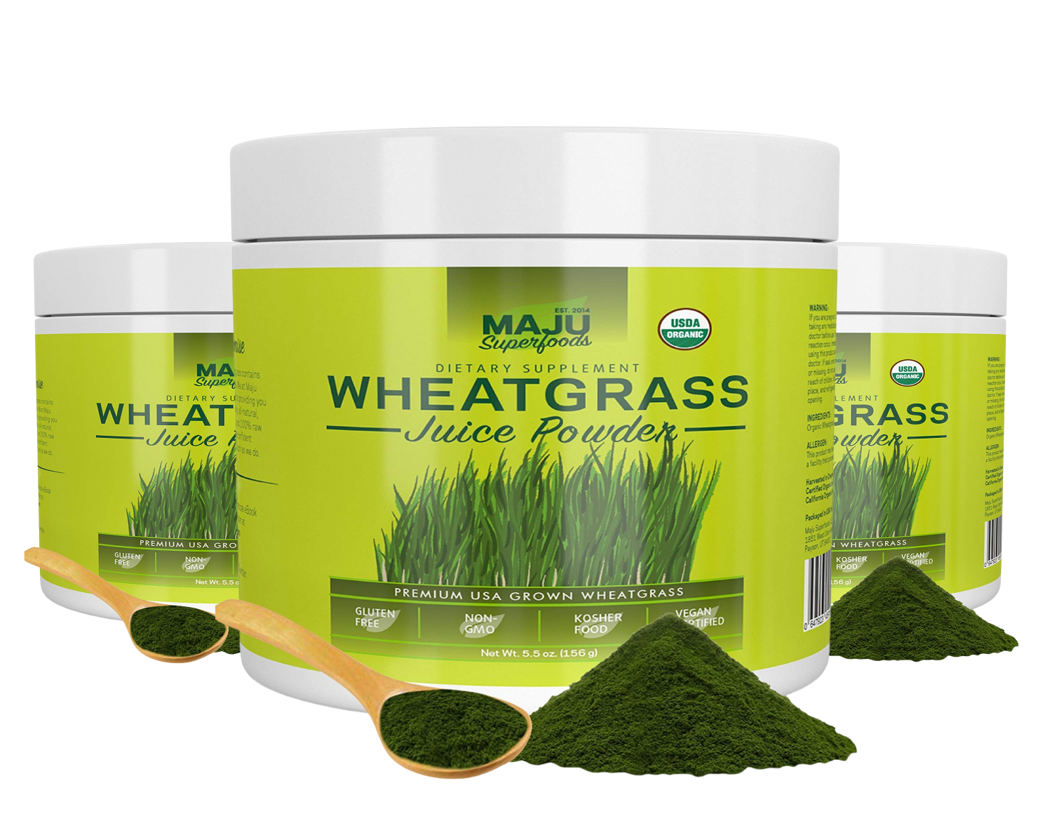 Organic Wheatgrass Juice Powder (5.5oz) Maju Superfoods
