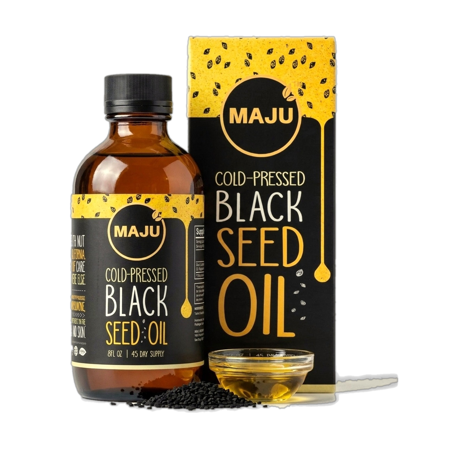 Black Seed Oil 8oz, Cold-Pressed — MAJU Nigella Sativa - Image 1