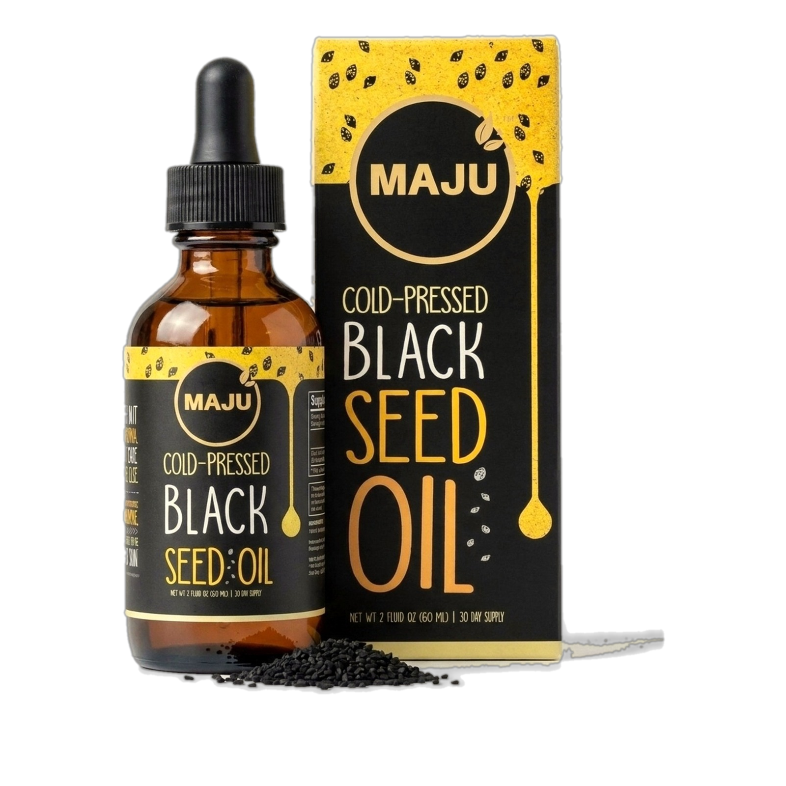 Black Seed Oil Liquid Drops 2oz — MAJU Cold-Pressed, Travel Size - Image 1