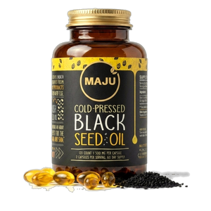 Black Seed Oil Capsules 120ct — MAJU Cold-Pressed Softgels, High Thymoquinone - Thumbnail 1