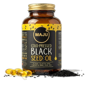 Black Seed Oil Capsules 60ct — MAJU Cold-Pressed Softgels, High Thymoquinone - Thumbnail 1