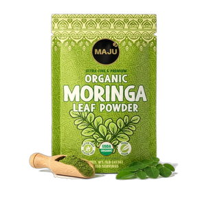 Organic Moringa Powder 1lb — MAJU Oleifera Leaf, Shade-Dried - Thumbnail 1