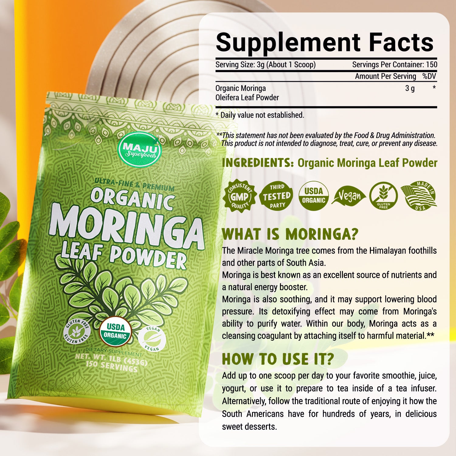 Organic Moringa Powder (1 lb) - Image 6