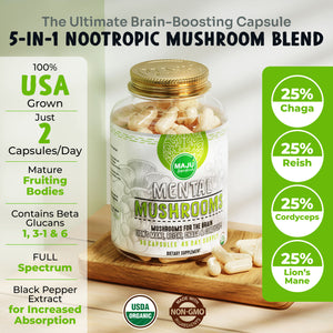 Mental Mushroom Capsules (90ct) - Thumbnail 2