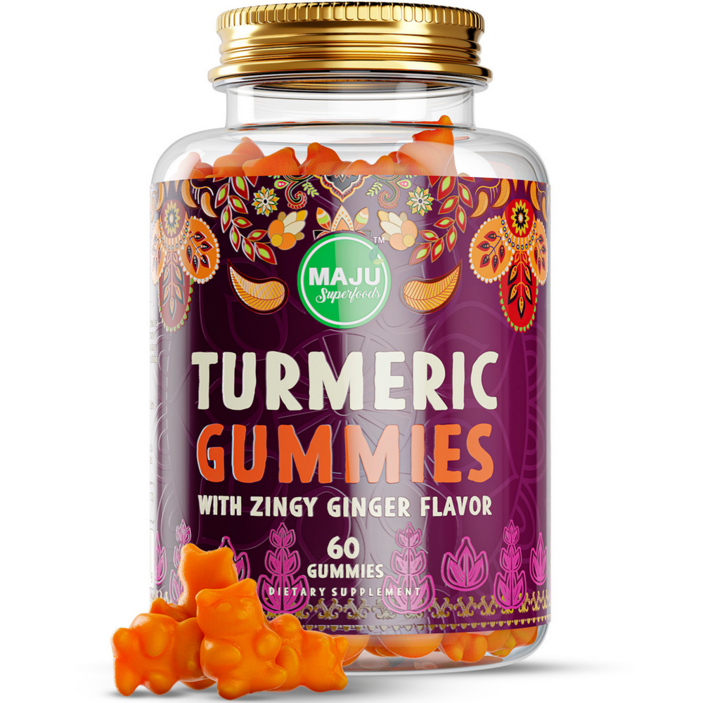 Turmeric Curcumin Gummies with Ginger (60ct) 20.00% Off Auto renew - Maju Superfoods